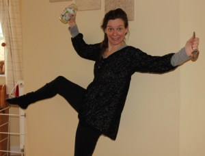 Relief at the end of a grueling spoon holding session