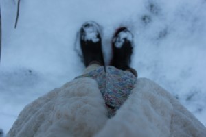 snowy wellies